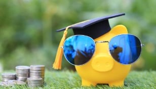 A piggy bank for college mystery shoppers.
